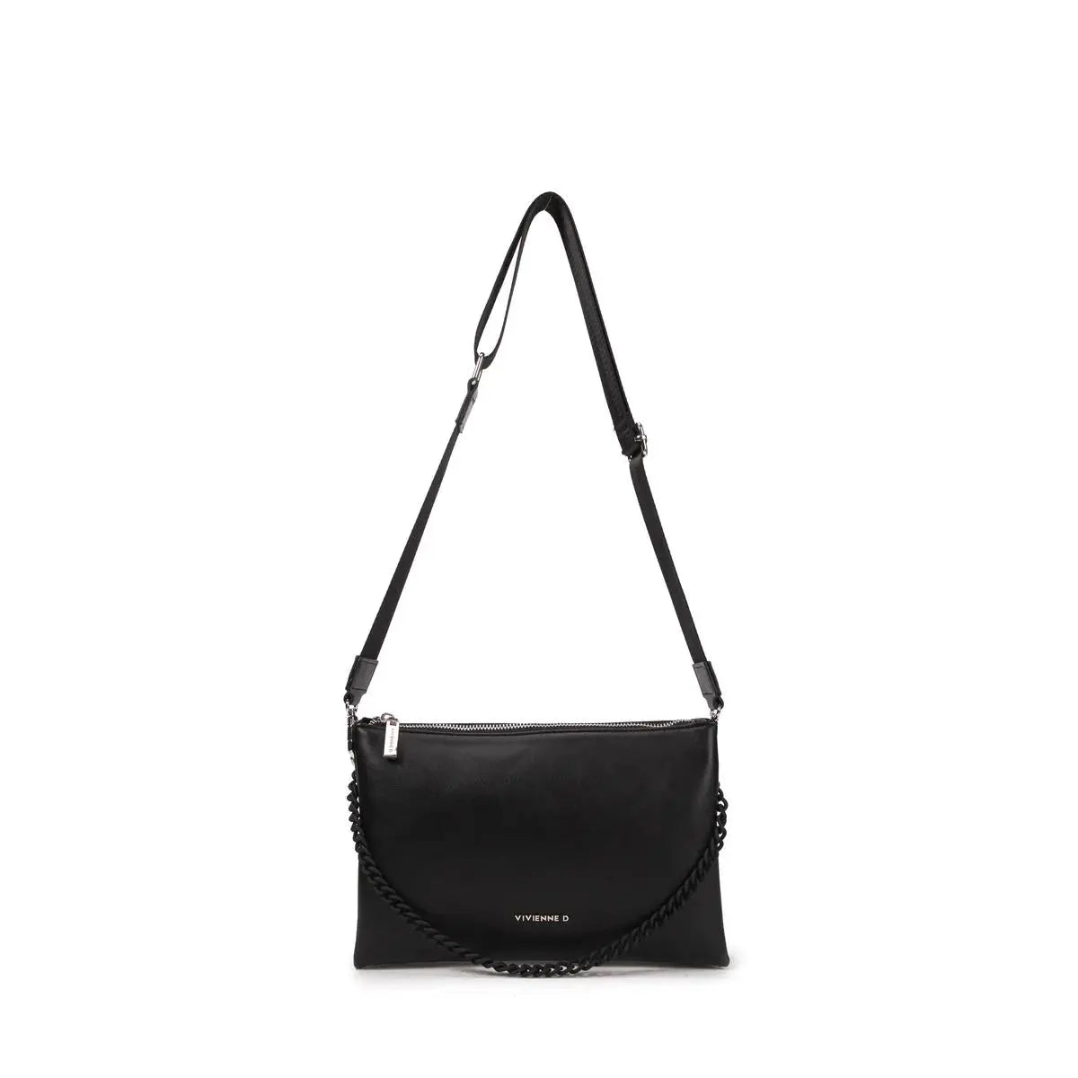 borsa a tracolla nera con tracolla regolabile
