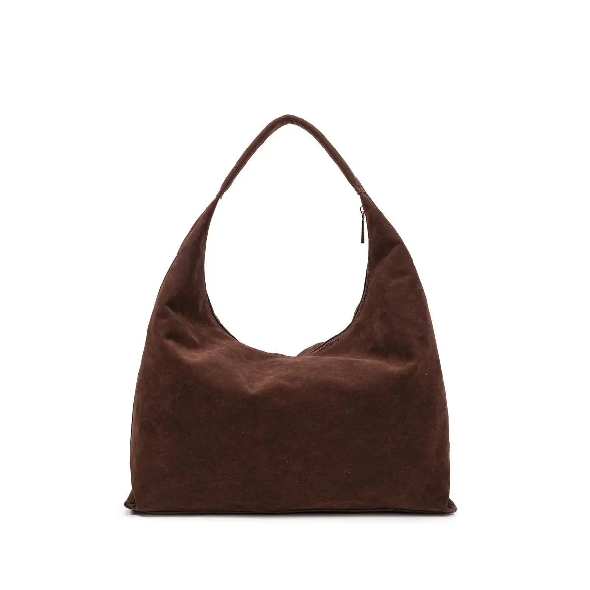 borsa hobo di camoscio colore testa di moro