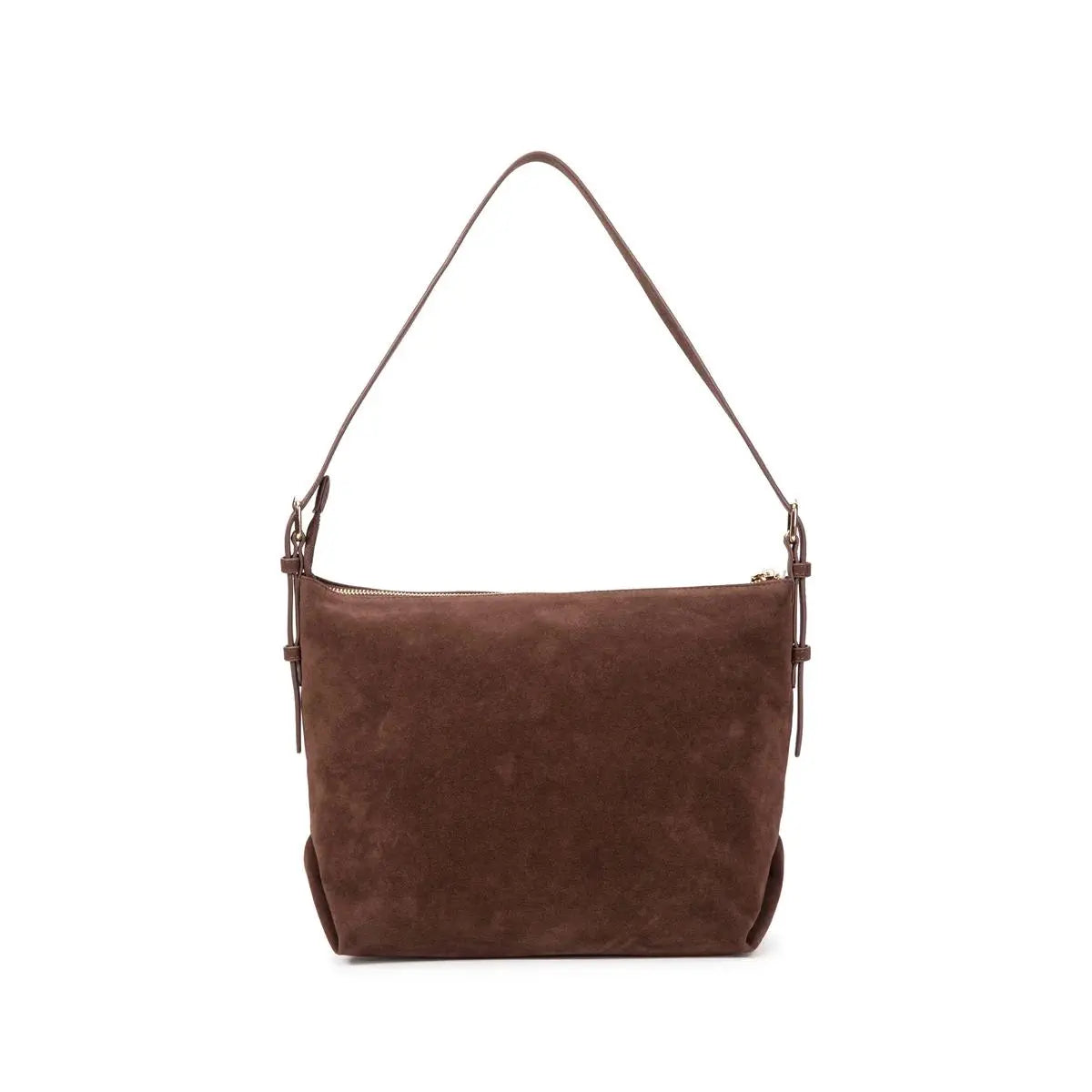 Borsa a spalla colore testa di moro in ecopelle scamosciata. Un accessorio perfetto per questo autunno/inverno
