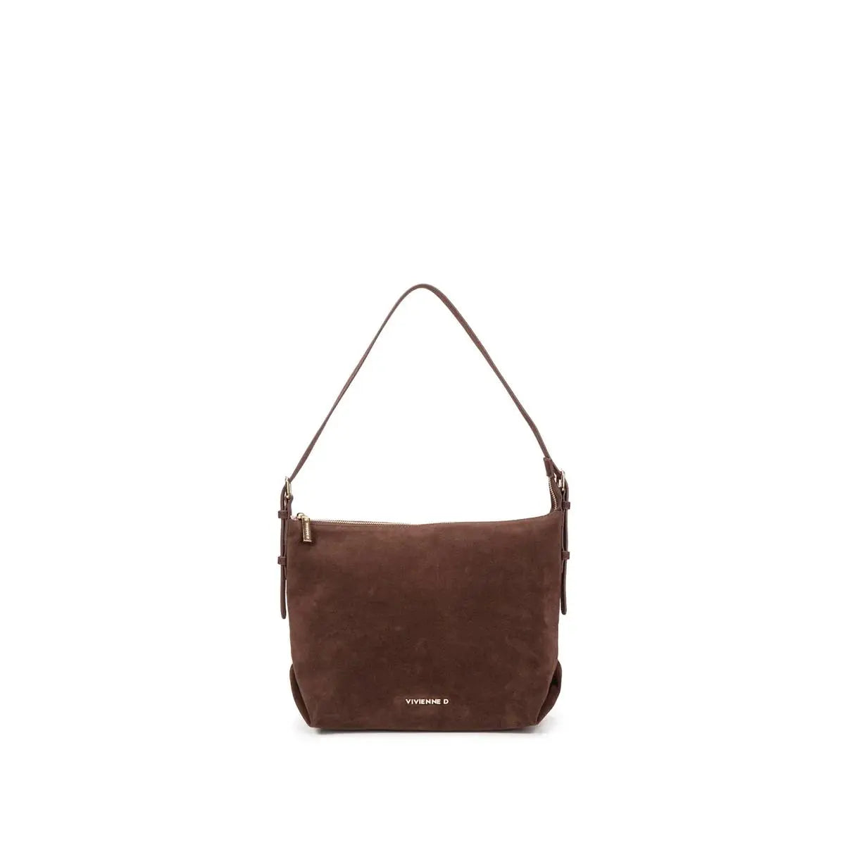 borsa a spalla scamosciata color testa di moro firmata vivienne d
