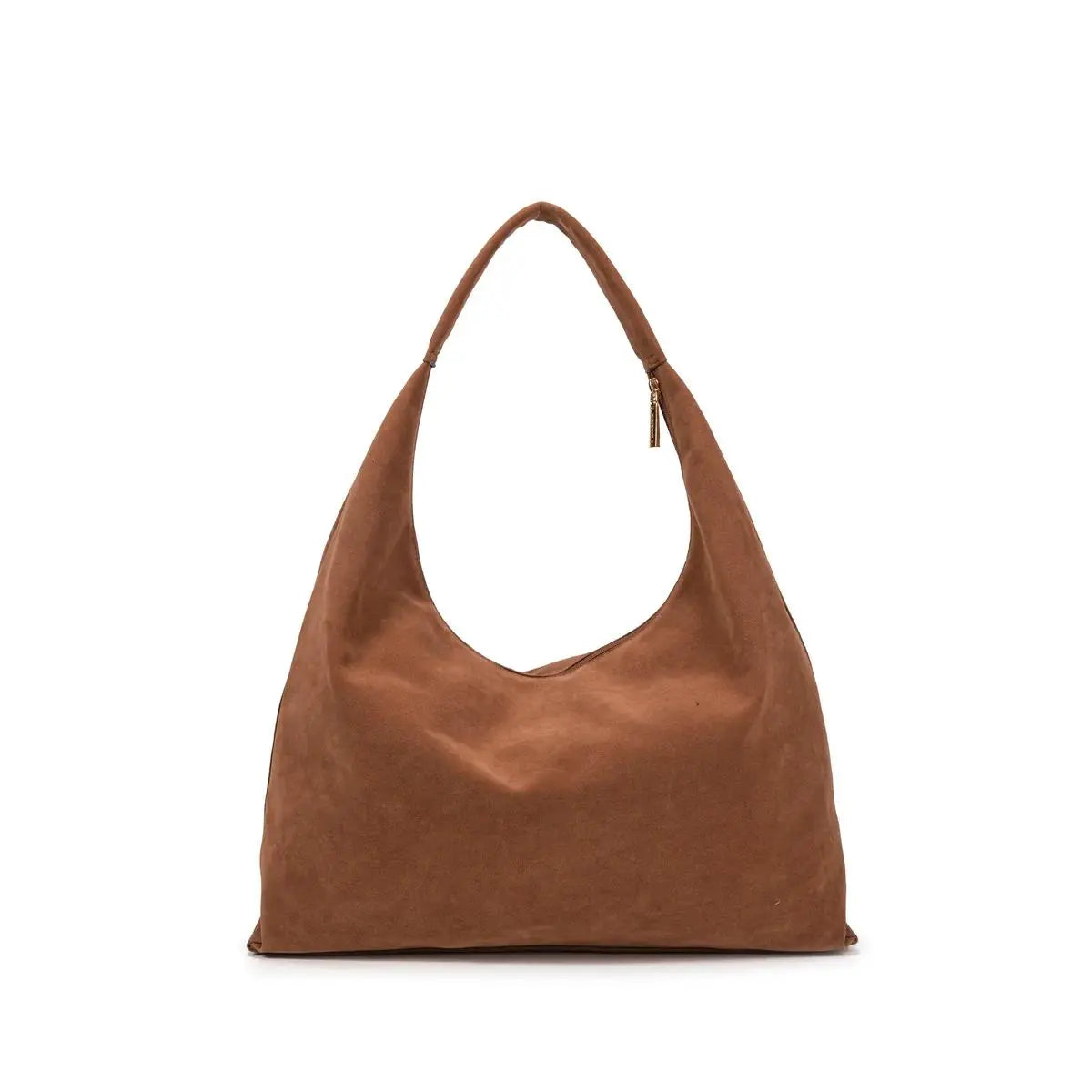 borsa hobo scamosciata, colore beige