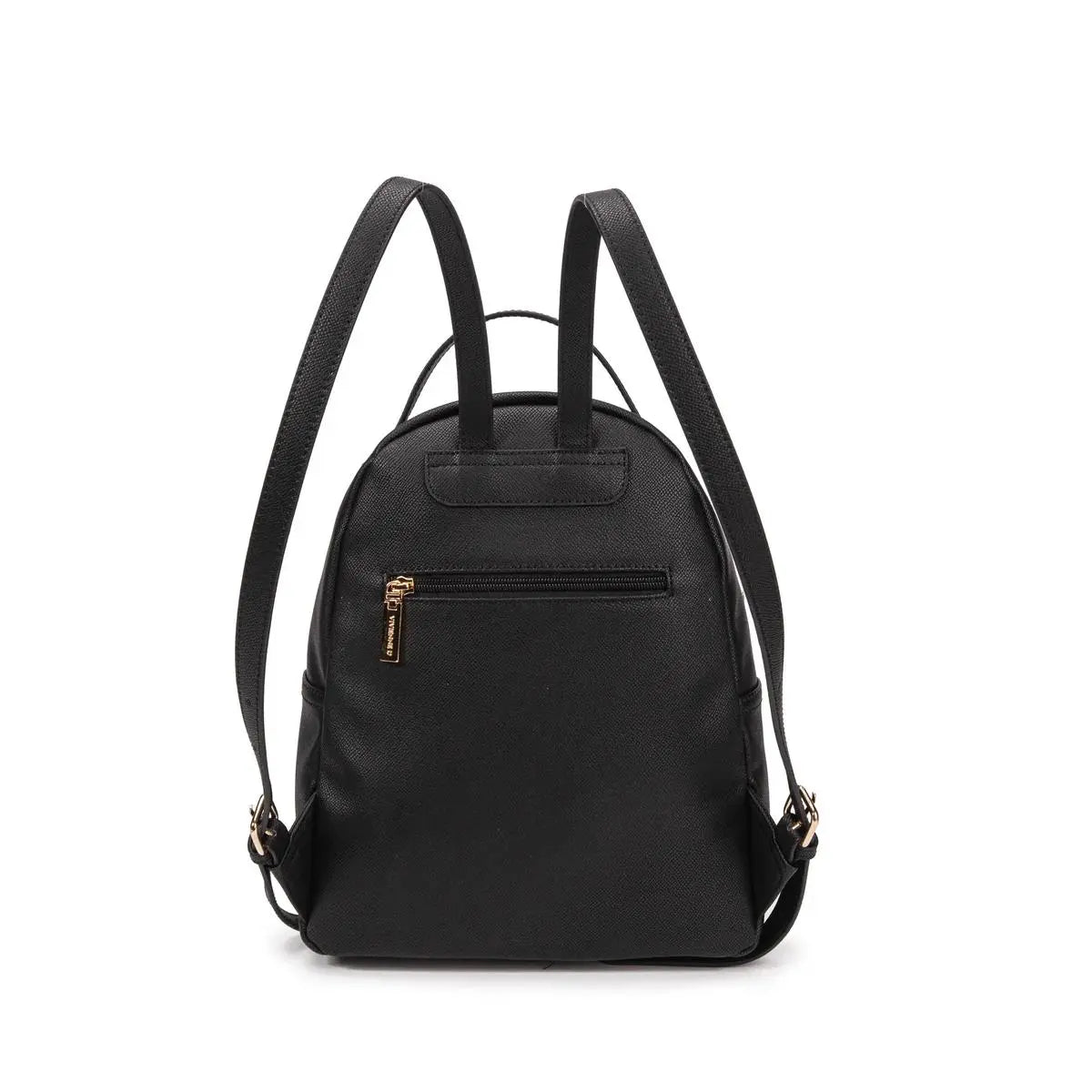 zaino nero in ecopelle firmato vivienne d, disponibile in negozio claset firenze in via de sanctis 4/r