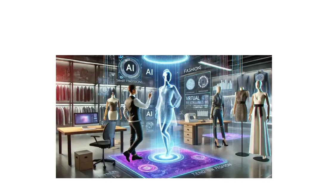 Ai Nella moda scena futuristica sarto che lavora con modella virtuale