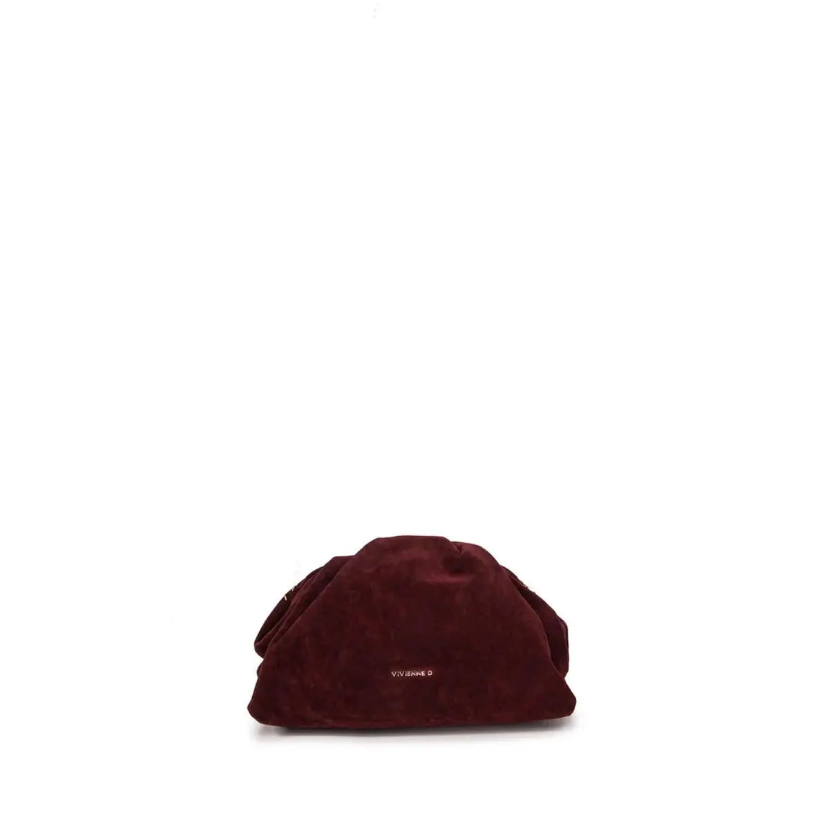 clutch in velluto color bordeaux firmata vivienne d