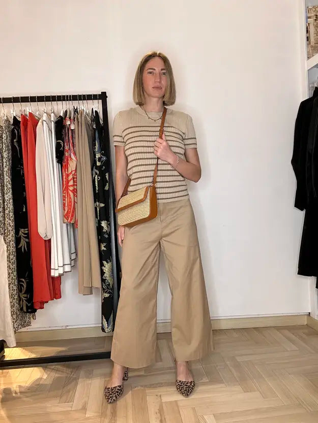 Pantalone cropped cammello. Un pantalone perfetto per una giornata calda e passeggiare a firenze