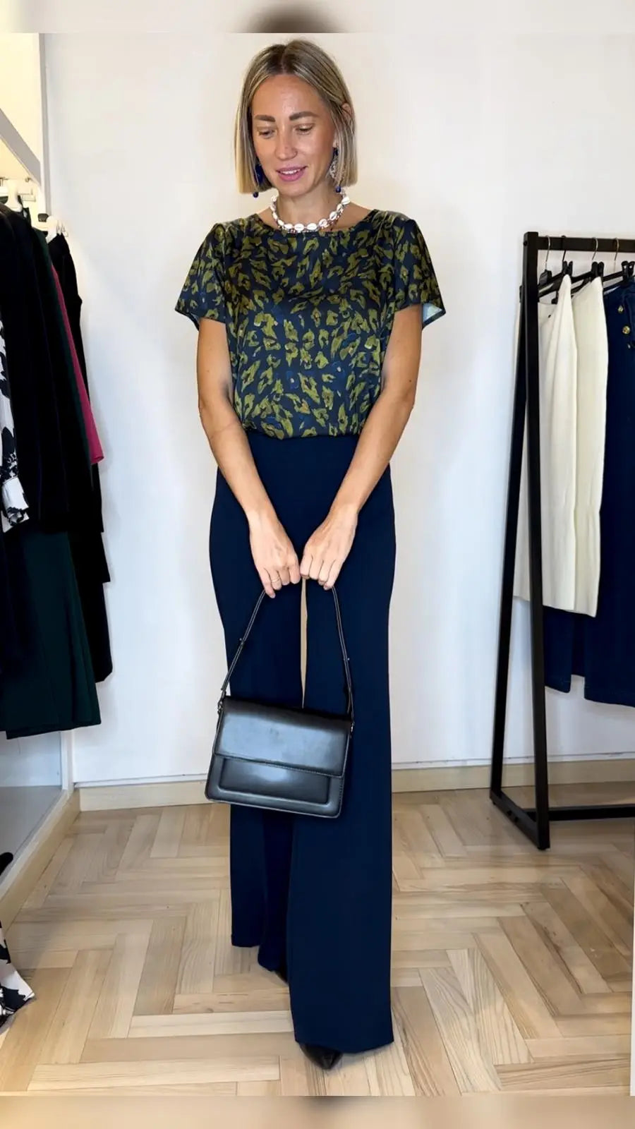 blusa, manica corta, raso, fantasia, bellariva, via gioberti