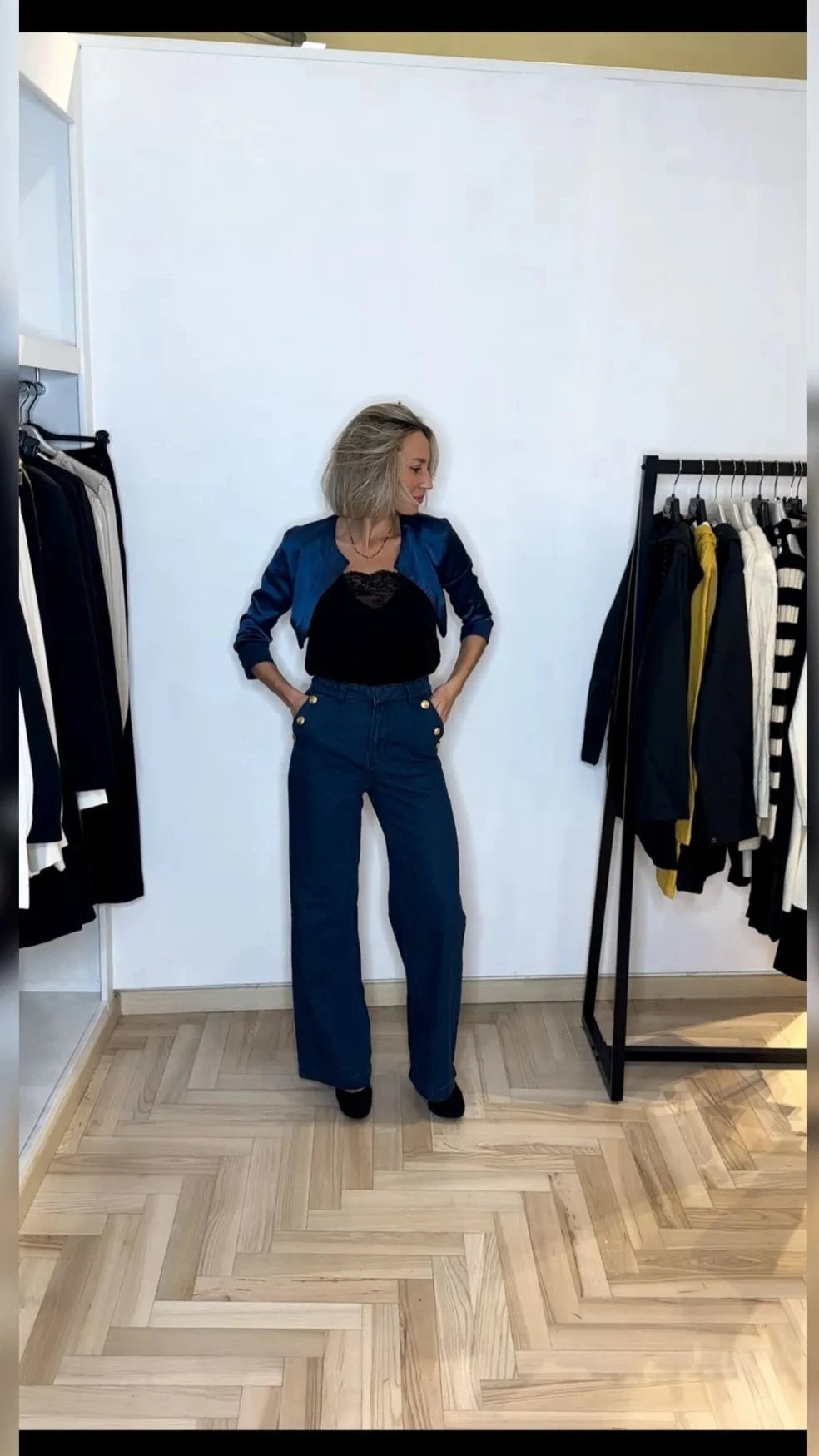bolero, corto, raso, blu, via gioberti