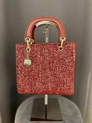 Borsa a tracolla squadrata color bordeaux