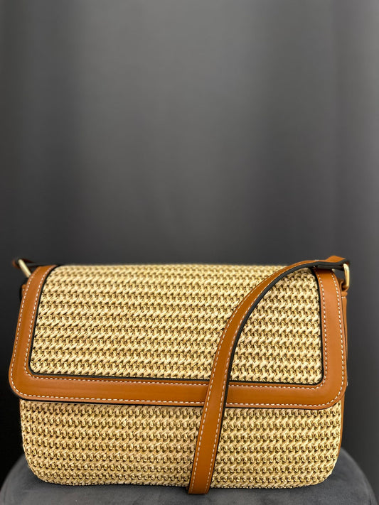 borsa cammello paglia con tracollaregolabile