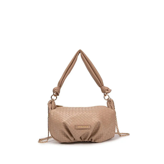 Borsa a spalla realizzata in ecopelle intrecciata beige, combina stile e praticità in un accessorio versatile, perfetto per ogni occasione.