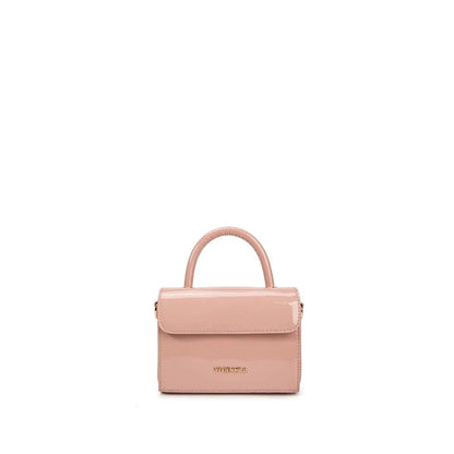 Mini bag in vernice cipria con tracolla regolabile e removiblle firmata vivienne d