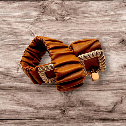 cintura elasticizzata ecopelle cammello