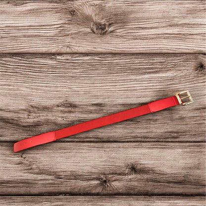 cintura elasticizzata con fibbia dalla forma quadrata in oro
