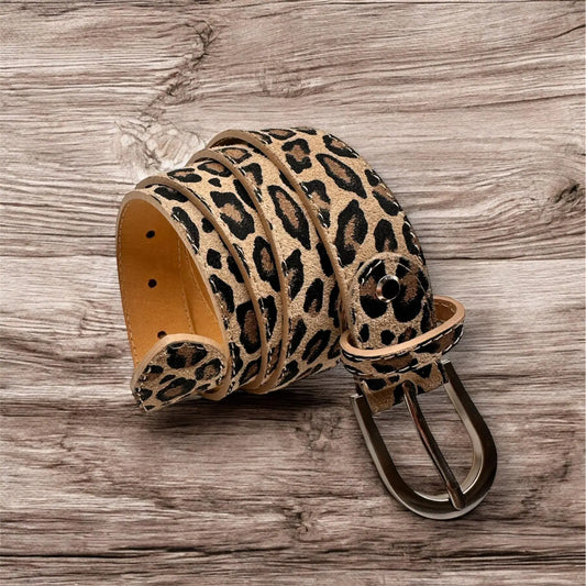 cintura leopardata in pelle