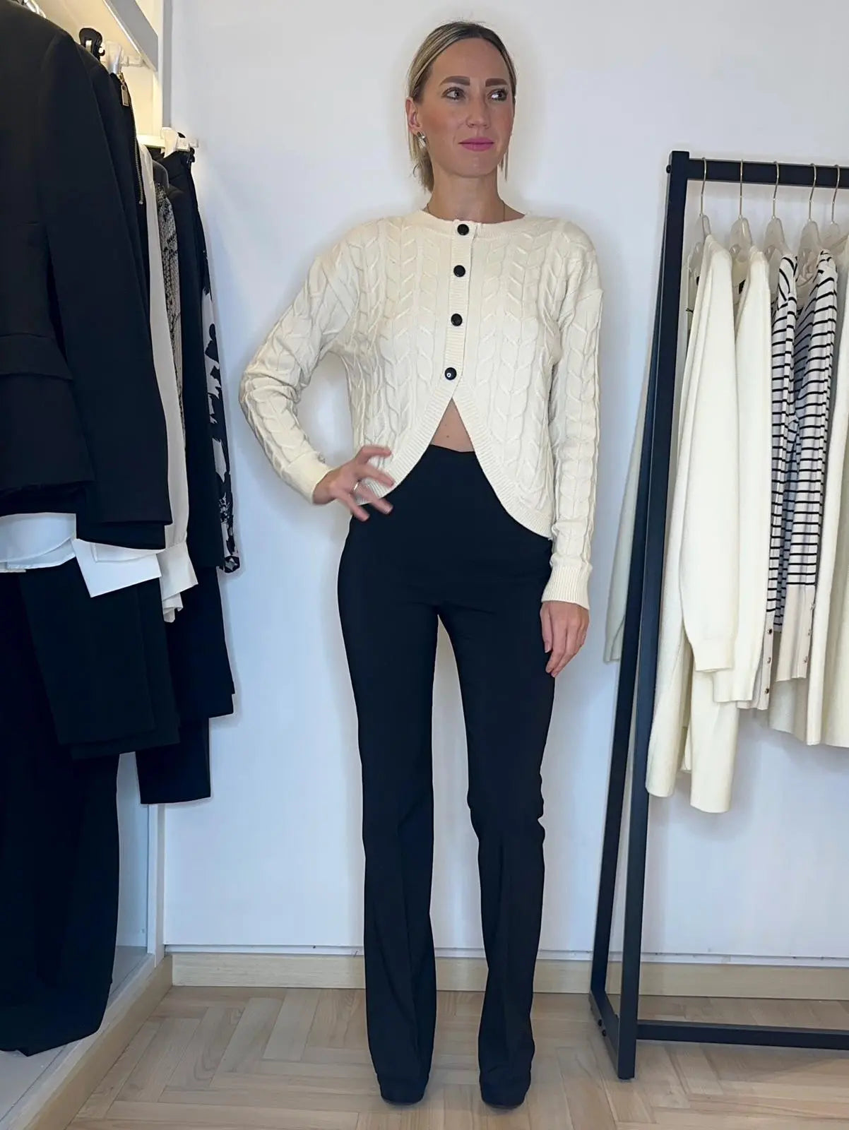 maglia, bottoni, comfort, casual