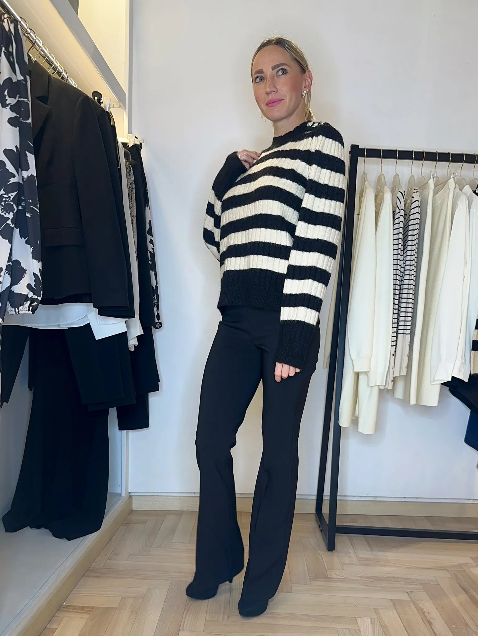 maglia, firenze, autunno, righe, bottoni, comfort, ufficio