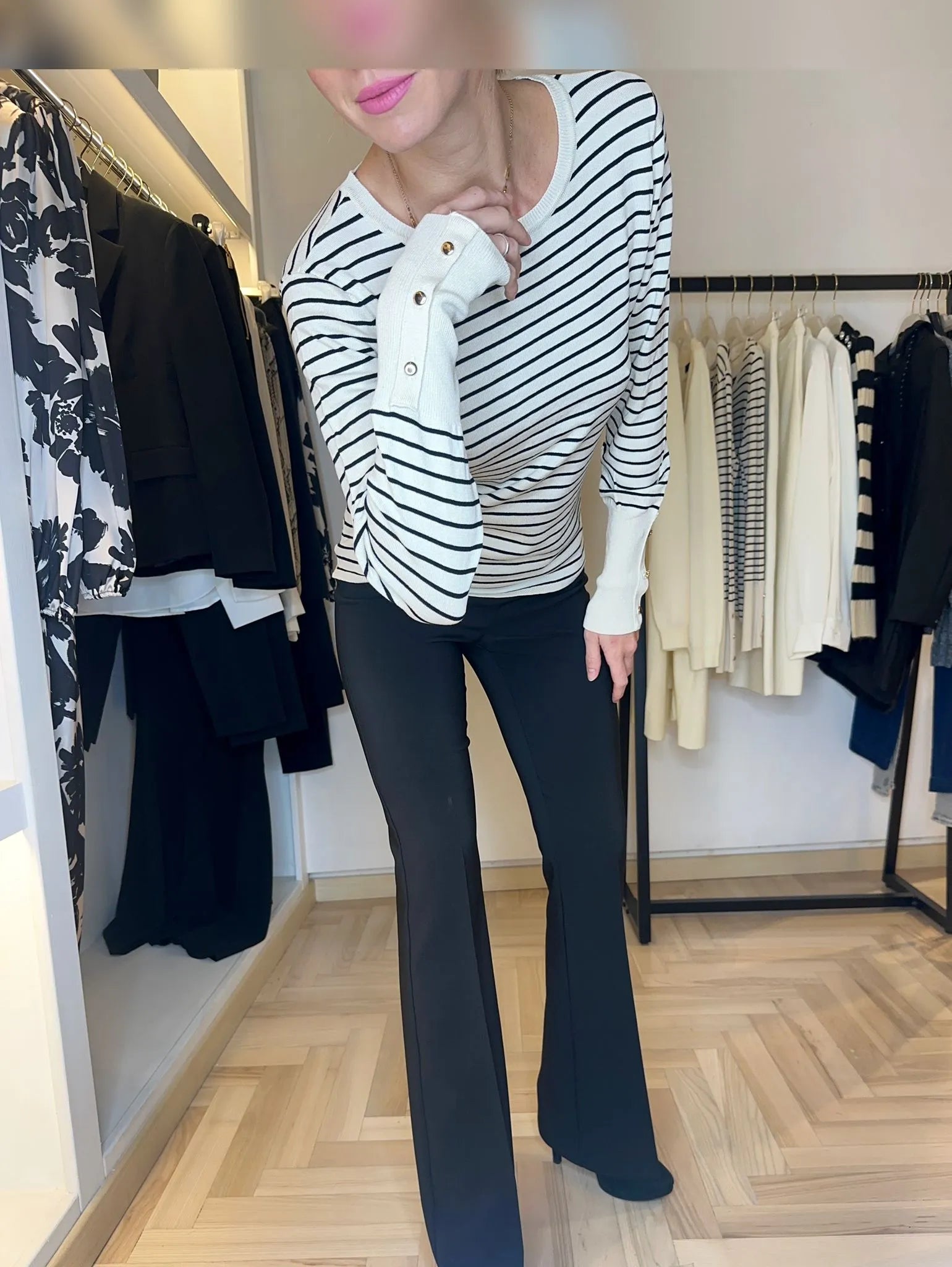 maglia, viscosa, righe, bianco, nera, firenze