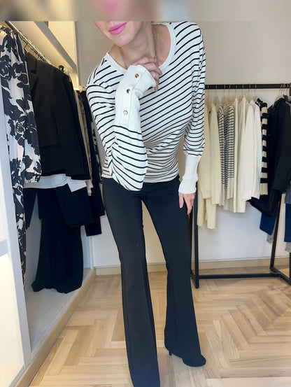 maglia, viscosa, righe, bianco, nera, firenze
