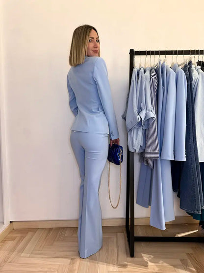 Pantalone donna palazzo azzurro chiaro – perfetto per look eleganti o casual chic