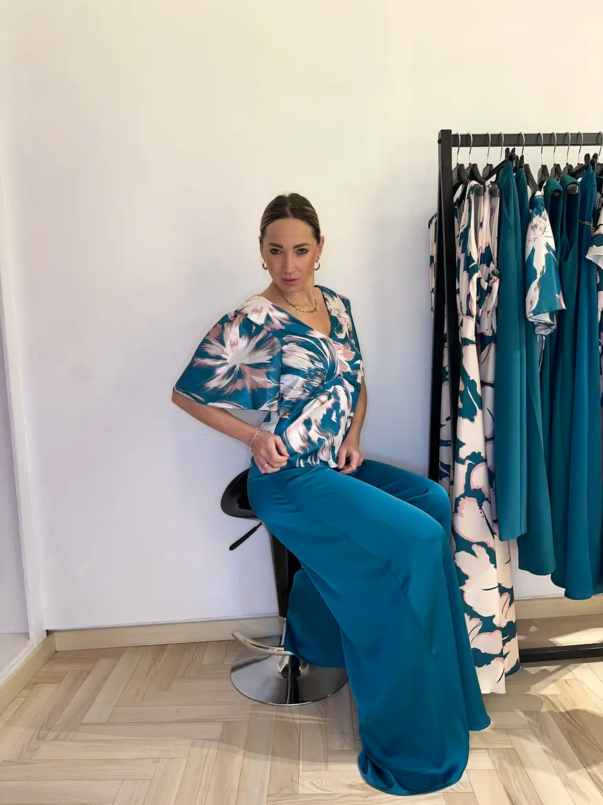 pantalone a palazzo in raso elegante