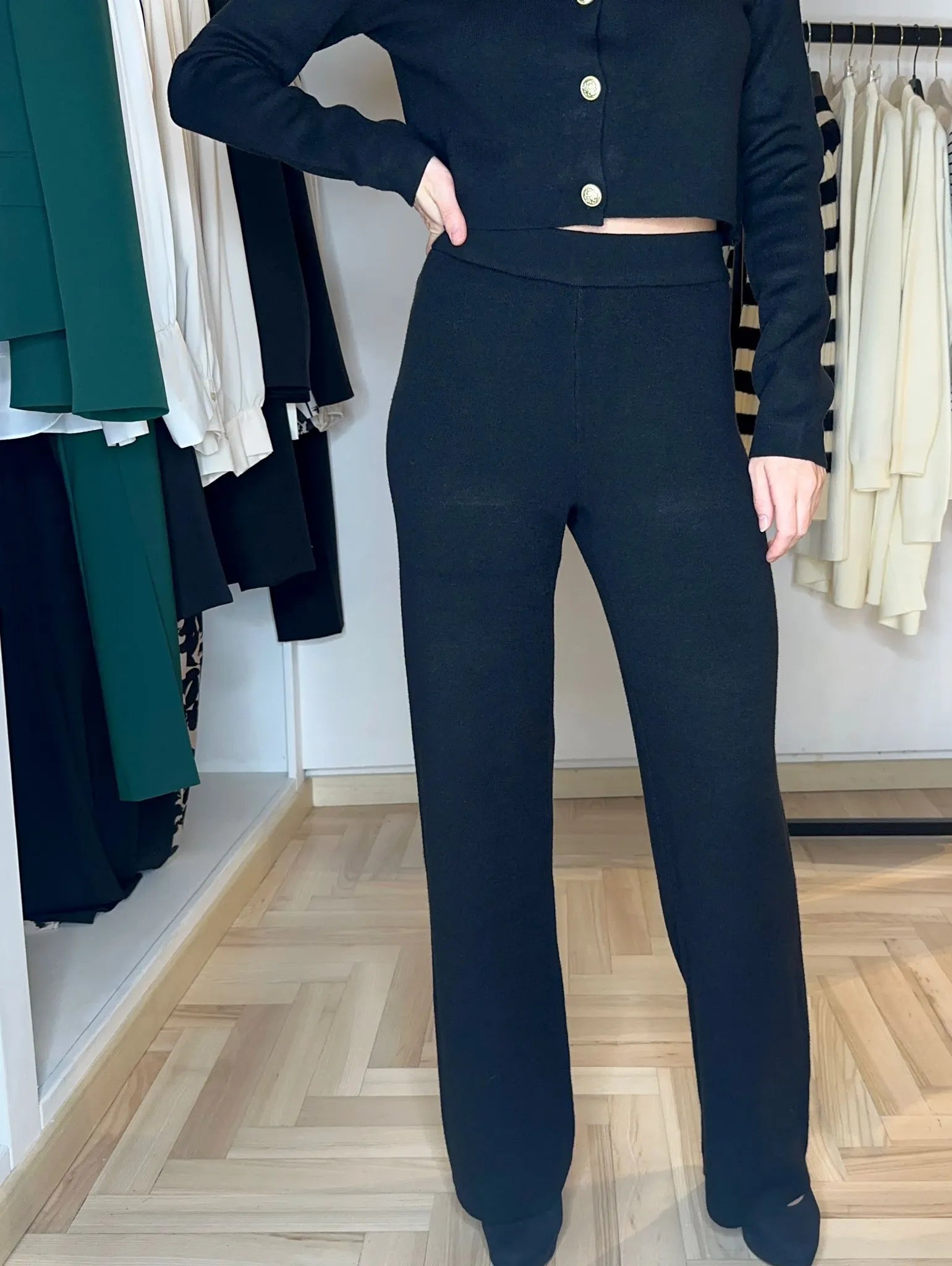 pantaloni, neri, firenze, comodi, maglia, elastico in vita