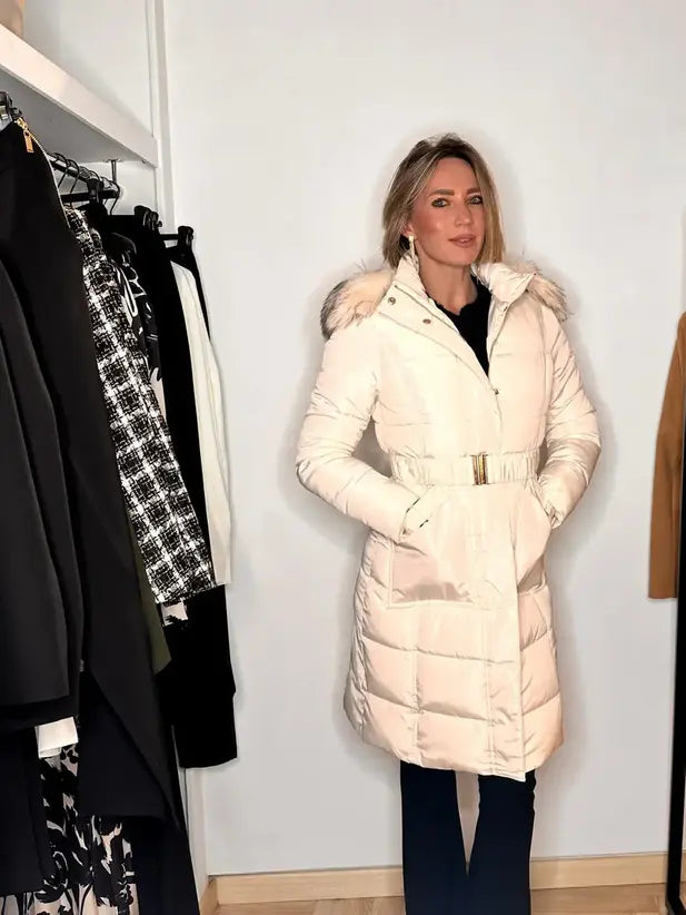 piumino lungo panna Ottimo capo per una giornata a firenze invernale