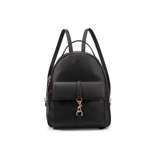 zaino nero in ecopelle firmato vivienne d, un accessorio perfetto per la vita in ufficio in quanto capiente per il pc oppure per un breve viaggio